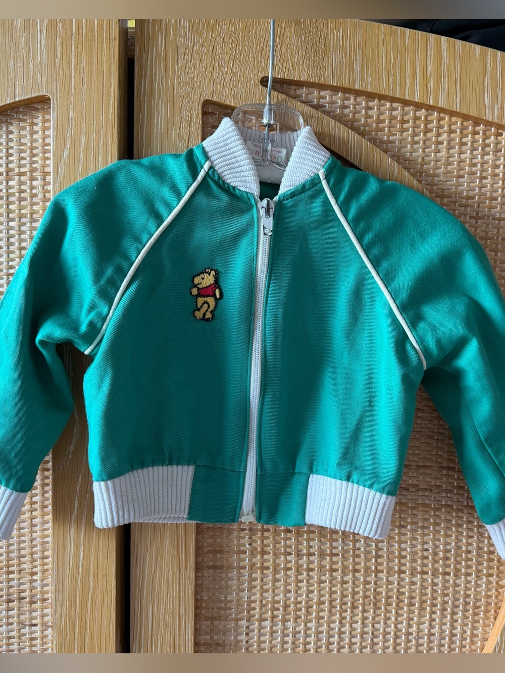 Sears Teal Green Winnie the Pooh Zip Front Hoodie
